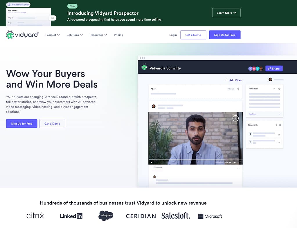 Vidyard B2B Sales Prospecting Tool